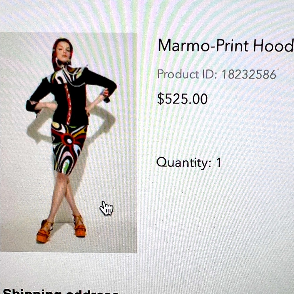 Emilio Pucci Marmo-Print Hood New Without Tags - Picture 7 of 8